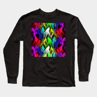 Watercolor splatter effect, neon colors Long Sleeve T-Shirt